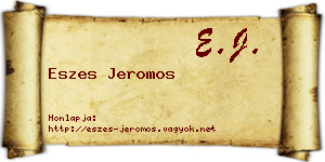 Eszes Jeromos névjegykártya